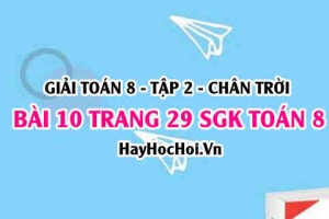 Bài 10 trang 29 Toán 8 Tập 2 Chân trời sáng tạo